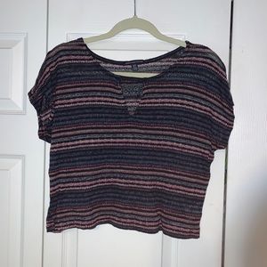 striped keyhole crop top